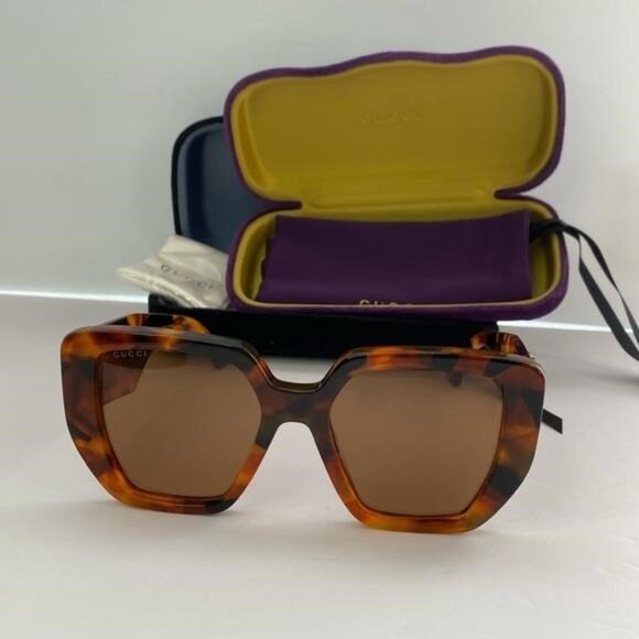 - New Authentic Gucci GG0956S Sunglasses 007 - HAVANA - HAVANA - BROWN - Picture 5 of 9